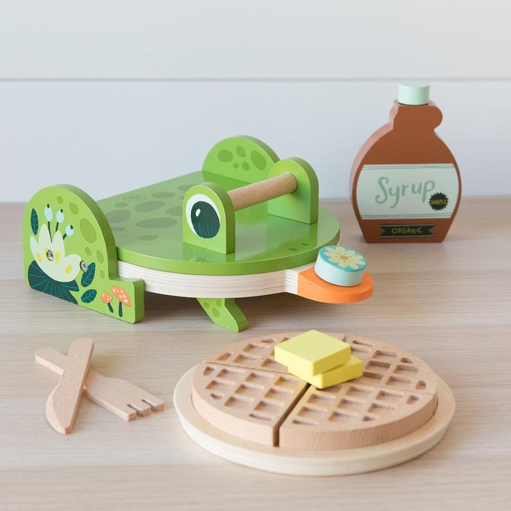 wooden waffle iron toy